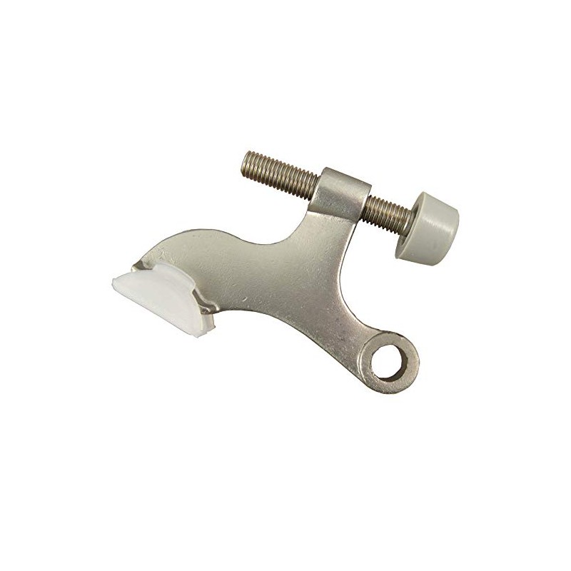 Adjustable Hinge Pin Stop with Foot Satin Nickel