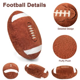 Wepop 22in Football Pillow Stuffed Animal, Fluffy Rugby Ball Pillows, Football Plush Gifts for Kids & Adults Fans, Rugby-Inspired Stuffed Pillow for Home Room Décor