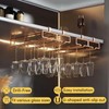 LINFIDITE 2 Pack Under Cabinet Wine Glass Rack Rose Gold