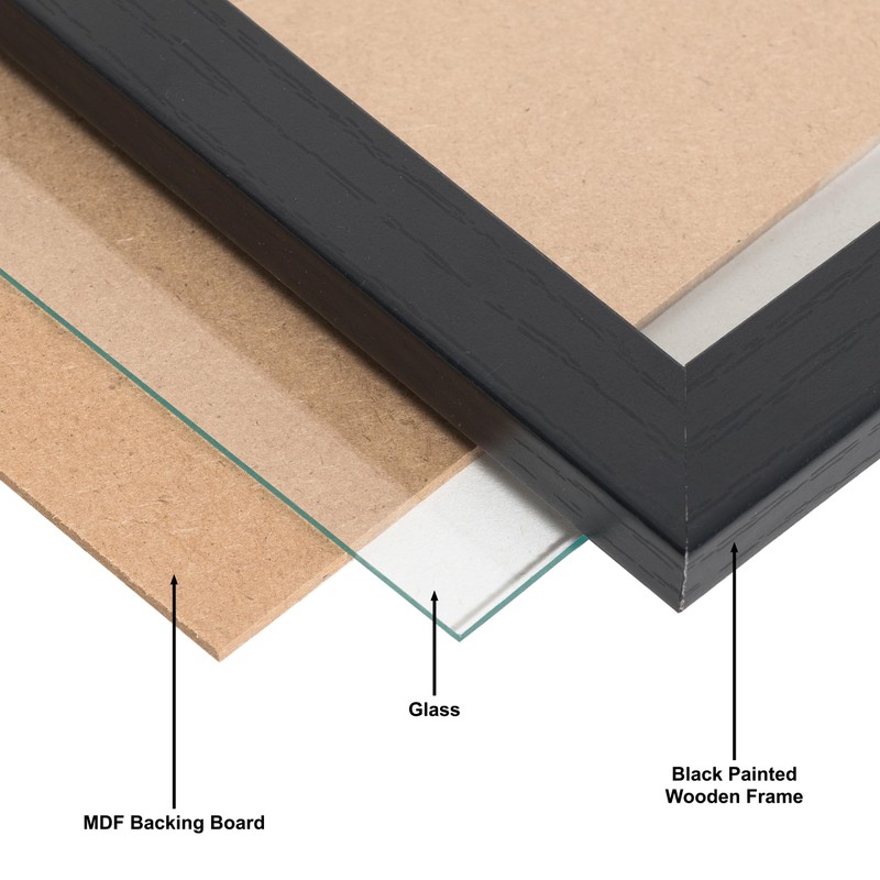 Hampton Frames OXFORD 5x5 (13x13cm) Pack of 1 Black Picture