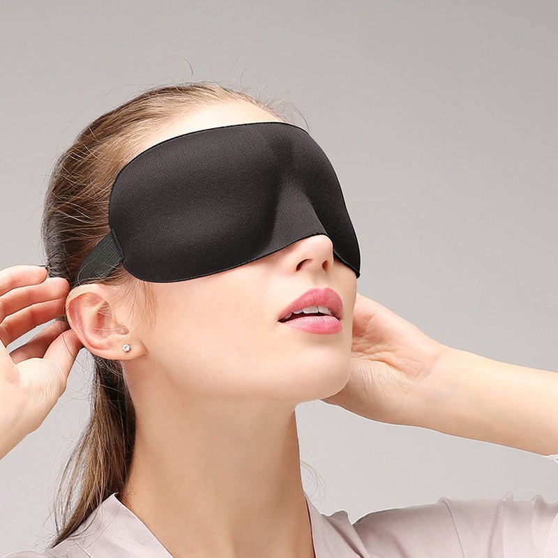 Wacnune 2 Pcs Black 3D Eye Mask Elastic Strap, Soft