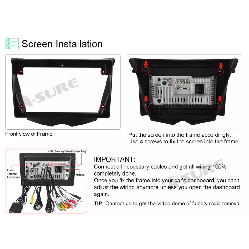 ASURE 2+32GB Carplay For Hyundai Veloster FS 2012-2017 Car Stereo