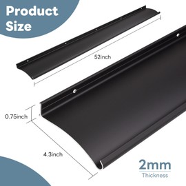 Orechic 2Pack Heavy-Duty Aluminum Door Rain Drip Guard, 4″ Extra-Wide and Thickened Window Door Rain Deflector, Size 52″ Length, 4″ Wide, 0.8″Height (Black)