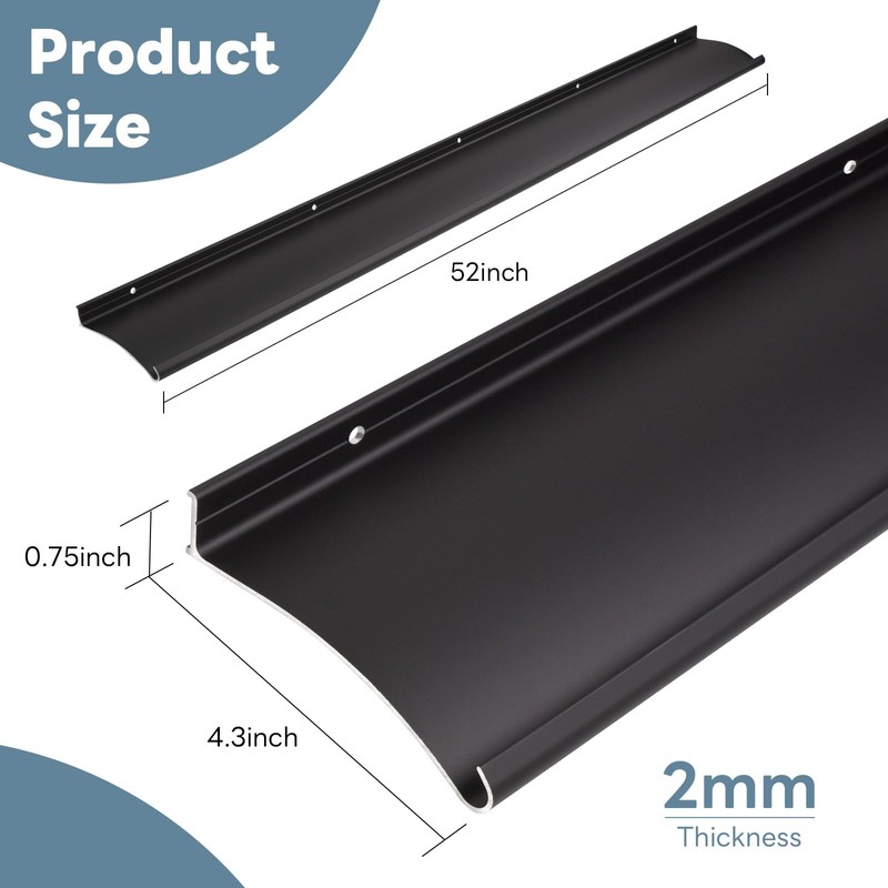 Orechic 2Pack Heavy-Duty Aluminum Door Rain Drip Guard, 4″ Extra-Wide