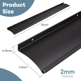 Orechic 2Pack Heavy-Duty Aluminum Door Rain Drip Guard, 4″ Extra-Wide and Thickened Window Door Rain Deflector, Size 52″ Length, 4″ Wide, 0.8″Height (Black)
