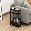 THUMEYE 7.1" Narrow Side Table for Small Spaces, 3 Tier