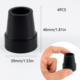 Packung mit 4 Gummipuffern 22mm，Walking Stöcke Gummipuffer，für Gehstöcke,Krücken,Walking Stöcke,rutschfeste Gummispitzen,Ersatz-Gummispitzen für Wanderstöcke,Trekkingstöcke,Senioren Krücken,Gummistopp