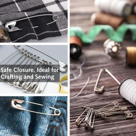 150 Pcs Safety Pins Assorted 5-Sizes, Rust Resistant Large and Small Safety Pins, Saftey Pins for Art & Crafts DIY Pinning Hemming Dressmaking Sewing and More