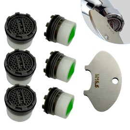 6-Pack 16.5mm Faucet Aerators with 304 Stainless Steel Aerator Removal Tool – Easy Install & Smooth Water Flow