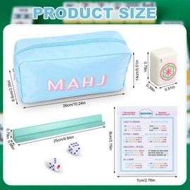 Soulchen Mini American Mahjong Tile Set Include 160 0.8 Inch Mahjong Tiles 2 Dice 4 Wooden Rulers 1 Accessory Bag 4 Beginner Rule Cards (Travel)