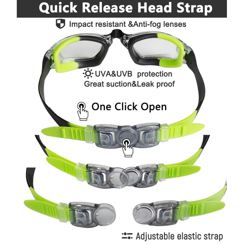 EverSport Kids Swim Goggles, Pack of 2 Swimming Goggles for