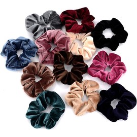 FUNNTY 12 Pack Premium Velvet Scrunchy Elastic Hair Bands for Girls, Women Hair Accessories(12 Classic Color)