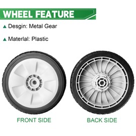 HRR216 Lawn Mower Wheels 2 Rear Wheels 42710-VE2-M02ZE & 2 Front Wheels 44710-VL0-L02ZB Compatible with Honda HRR216 HRT216 HRS216 Lawn Mower