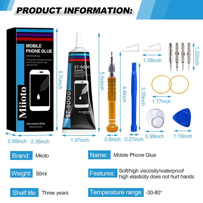 Phone Glue, Screen Repair Adhesive with Repair Tools for Electronic
