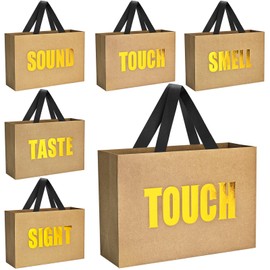 Xloey Five Senses Gift Bags for Him,12.6" Birthday Bags with Ribbon Handles,for Boyfriend Birthday,Wedding,Anniversary,Valentine's Day,Party