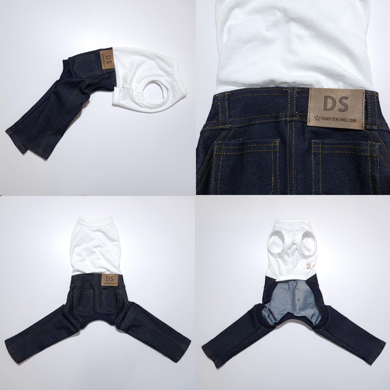 D Doggy Star Italian Greyhound Clothes Sleeveless Jeans Onesie Outfit