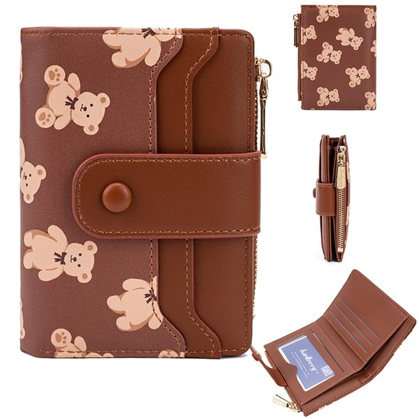 YUEcthynous Women's Short Purse in Small Zip Design Format Bear