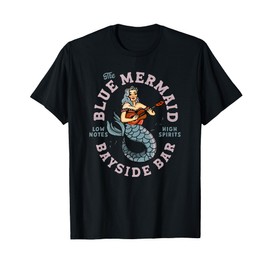 Sailor Mermaid Tattoo Vintage Guitar Music Travel Dive Bar T-Shirt