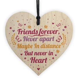 RED OCEAN Friends Forever Handmade Wooden Hanging Heart Shabby Chic Sign Friendship Thank You