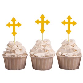 Darling Souvenir, Christening Baptism Cupcake Toppers, Dessert Decorations - Pack Of 20