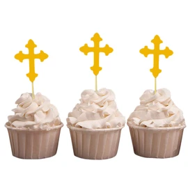 Darling Souvenir, Christening Baptism Cupcake Toppers, Dessert Decorations - Pack Of 20