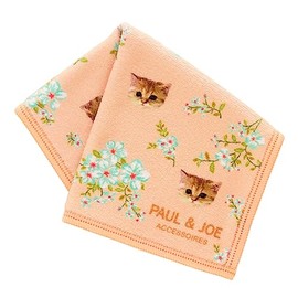 PAUL&JOE ACCESSOIRES 107167-0002-03 Paul & Joe Women's Handkerchief (Coral Pink) Smartphone / Glasses Wipe, Mini Handkerchief, Microfiber, Nunette Ladies, 7.9 inches (20 cm)