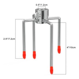 Stainless Steel Meat Clip Set for Rotisserie Spit, 2 Meat Needles with Locking Screw and Red Protective Cover, Barbecue Skewer Accessories