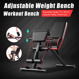 Weight Bench, Adjustable Strength Training Bench for Full Body Workout Utility Weight Bench for Home Gym for Bench Press Sit up Dumbbell Incline Bench