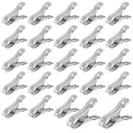 20 PCS Stainless Steel Shade Cloth Clips, 2 Inch Greenhouse Garden Netting Clips Metal Garden Clips Heavy Duty for Netting, Tarp Clamps with Strong Grip for Gardening Hoops