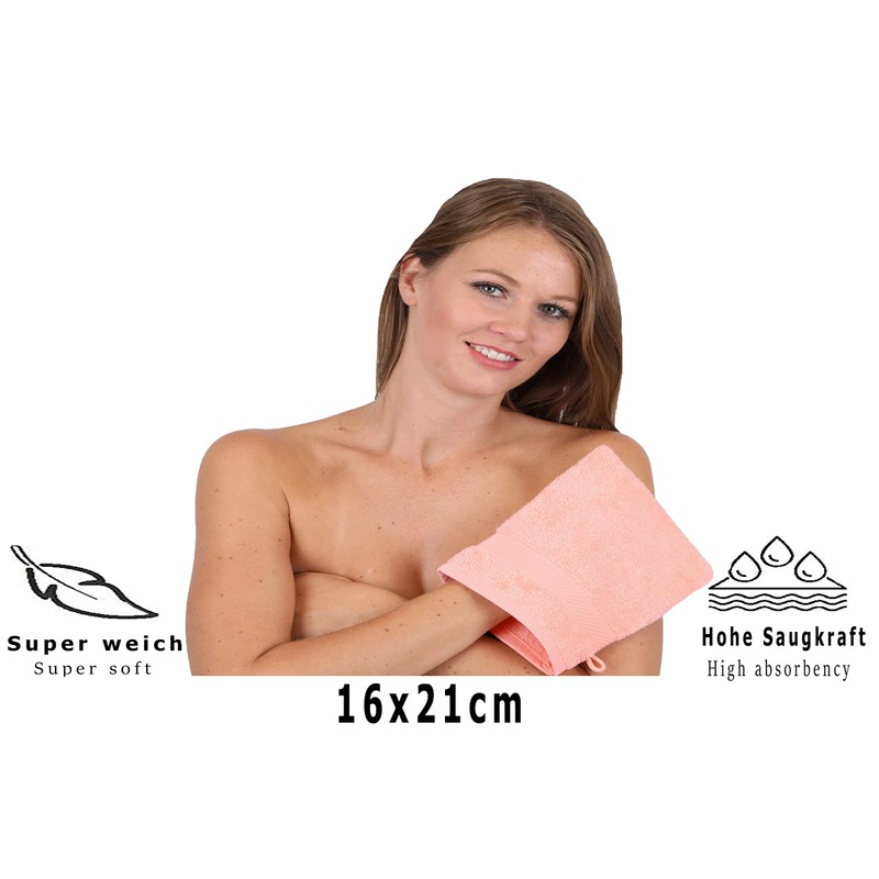 Betz 10 Piece Wash Mitt Set PALERMO 100% Cotton Size: