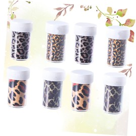 Vaguelly Leopard Nail Art Stickers Pack of 8 Trendy Transfer Decals for Women Stylish Fingernail Decorations for DIY Manicure