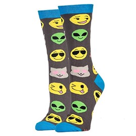 JYinstyle Funny Novelty Socks Womens Crew Emoji Me