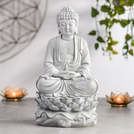 Torre & Tagus Peaceful Meditating Buddha Statue Resin Decor 16 inch Detailed Premium Decorative Meditative Sculpture