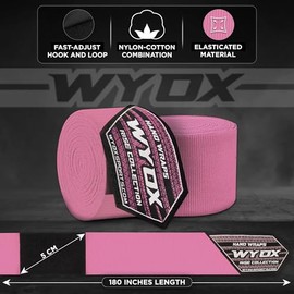 WYOX Vendas elásticas para Boxeo, Presilla para el Pulgar, Estilo Mexicano, para Usar Debajo de los Guantes en Kickboxing, Muay Thai y Deportes de Com