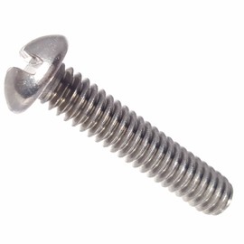 10-32 x 1/2" Round Head Machine Screws, Slotted Drive, Stainless Steel 18-8, Full Thread, Bright Finish, Machine Thread, Quantity 100 by Fastenere