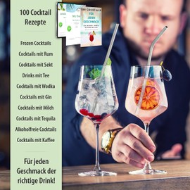 Green Pukki® Stainless Steel Reusable Straws - Pack of 20 Assorted. Lengths + 2 cleaning brushes extra long – pleasant mouth feeling – metal straw 6 mm.