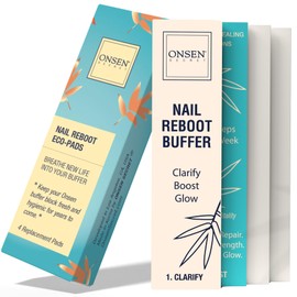 Onsen Secret Professional Nail Buffer, Ultimate Shine Nail Buffing Block w/ 3 Way Buffing Methods (Replacement Pads)