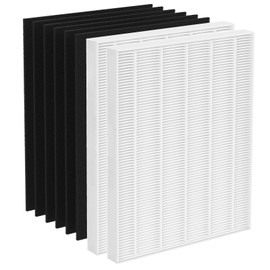 CFKREYA 2 Pack True HEPA Replacement Filter for Fellowes AeraMax 190/200/DB55/DX55 Purifier, Fits Part# 9287101 & 9324101, 2 HEPA Filter and 6 Carbon Filter