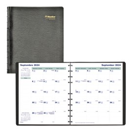 Blueline® 2025 MiracleBind™ Monthly Planner, 16 Months, September 2024 to December 2025, Twin-Wire Binding, 11" x 9.0625", Black, Bilingual (CF1512.81BT-25)