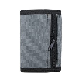 NEICY RFID Blocking Canvas Wallet for Men and Women - Camo Trifold Outdoor Sports Wallets with Magic Sticker for Teen Kids (Grey)