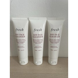 Fresh 3Fresh Soy Face Cleanser 1.7 oz 50mL Lot Of 3  foil sealed under cap