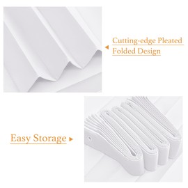 RYB HOME Closet Curtains for Open Closet,Pleated Accordion Style Folding Doors for Room Divider, Thermal Insulated Curtain for Doorway Soundproof W 50 x L 80 in, Pure White, 1 Panel