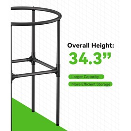 Tuohours Heavy-Duty Garden Trash Bag Holder – 30-45 Gallon Outdoor Yard Waste Bag Stand Metal Frame Lawn Leaf Bag Holders with Adjustable Feet, Detachable Legs for Leaves, Yard Waste, Camping (M)