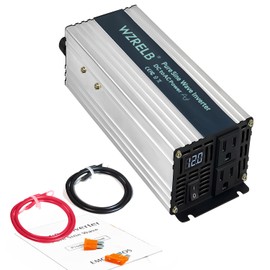 WZRELB 800W Pure Sine Wave Inverter 12V DC to 110V 120V AC,Car Power Inverter with Dual AC Outlets, LED Display,Off-Grid Portable Power Converter for Home, RV, Truck, Camping