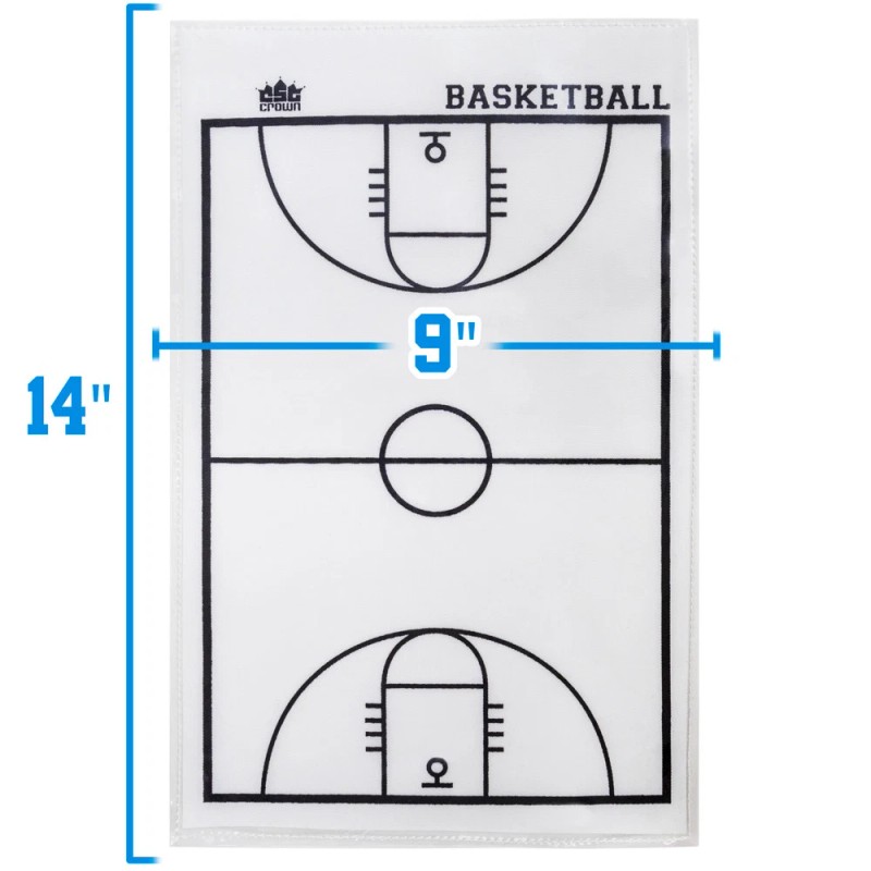 Crown Sporting Goods Basketball White Dry-Erase Roll-up Strategy Clipboard Sheet