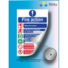 Stcky Fire Action Notice Sign - 20 x 30 cm