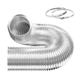 Healsmart Dryer Vent Hose, 6" Insulated Flexible 8FT Long Duct with 2 Clamps, Heavy-Duty Three-Layer Protection for Heating Cooling HVAC Ventilation, Silver