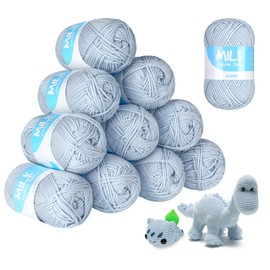 Baby Wool Set of 12 x 50 g/Ball, Light and Voluminous 100% Acrylic Yarn for Beginners and Children, Anti-Pilling Baby Knitting Yarn for Knitting and Crocheting, Perfect for Any Crochet and Knitting