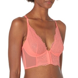 Gossard Women's Superboost Lace Deep V Bralet Bra, Neon Coral, 30F
