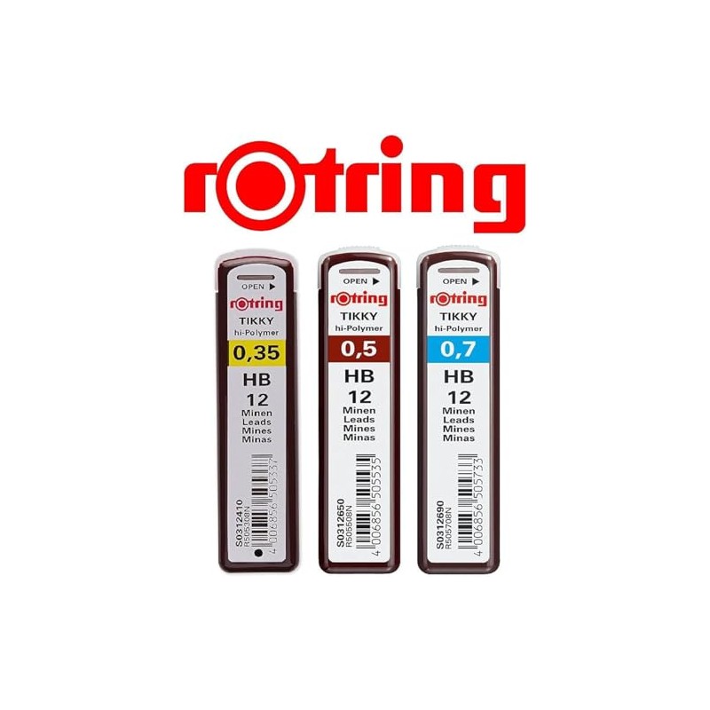 rOtring Hi-Polymer Leads Set of 3 Packs of 12 Leads